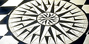 black and white compass rose from a recreated painted floorcloth in the Derby House at Salem Maritime NHS black and white compass rose from a recreated painted floorcloth in the Derby House at Salem Maritime NHS