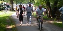People walking and biking along the Schuylkill River Trail. People walking and biking along the Schuylkill River Trail.