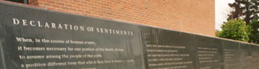 Waterwall in Declaration Park adjacent to the visitor center