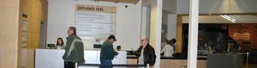 Fee collection inside the new Jamestown Visitor Center