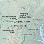 Map of the National Parks of Western Pennsylvania