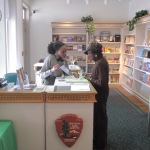 Ranger greeting a visitor Ranger greeting a visitor