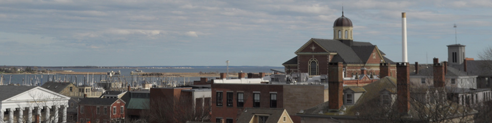 Historic buildings and the waterfront in New Bedford Whaling National Historical Park