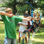 Students practice their archery skills