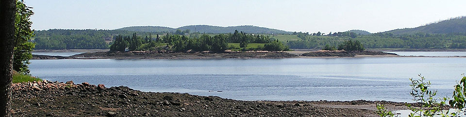 Saint Croix Island in middle of river