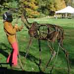 Artist Wendy Klemperer welding sculpture