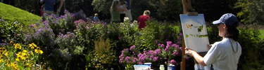 Painter in the formal garden at Saint-Gaudens NHS
