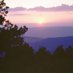 Layers of mountains basked in purple hues make for spectacular Shenandoah sunset.