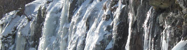ice covered rocks