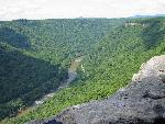 View from Endless Wall cliffs, with river below