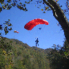 base jumper coming in for a landing