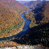river and gorge with fall colors