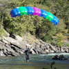 BASE jumper landing in river