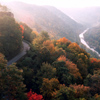 road overlooking gorge and river