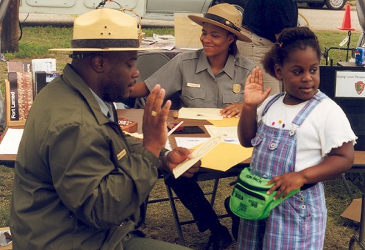 Junior Ranger Being Sworn In