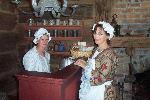 Costumed interpreters in Cabin