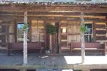 Front porch of historic cabin