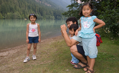 Family at Colonial Creek Campground