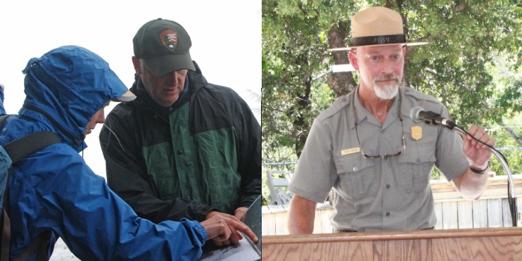 Jon Riedel, left, and Steve Gibbons, right, were honored for their work in natural resource management.
Image Credits: ©North Cascades Institute (left), Courtesy/Steve Gibbons (right)