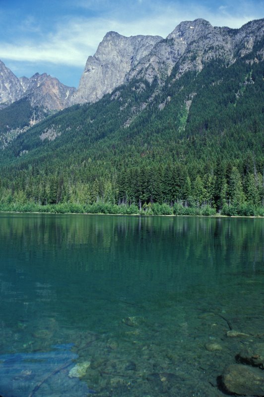 Hozomeen Peak reflected in the lake