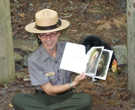 Ranger Marieke shares Raven story with Junior Rangers