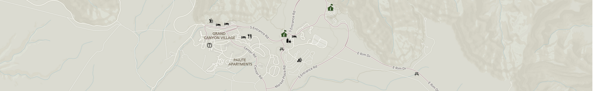 Map of the South Rim of Grand Canyon National Park.