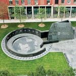The outdoor memorial at African Burial Ground National Monument
