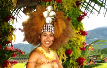 Samoan girl in traditional