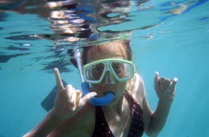 Snorkler at Ofu Lagoon.