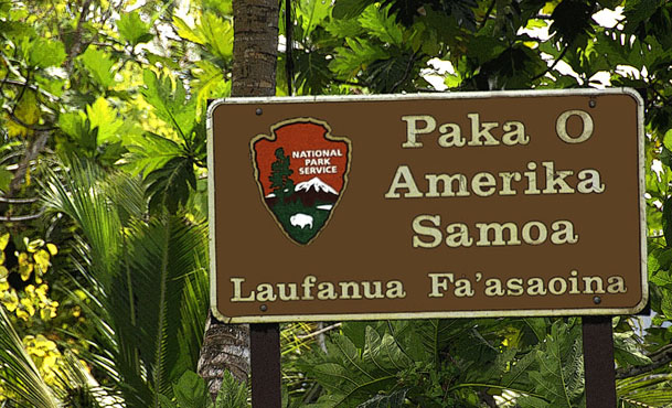 National park entrance signage.