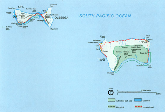 Map of the Manu'a Islands, American Samoa