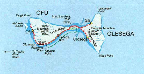 Map of Ofu and Olosega Islands, American Samoa