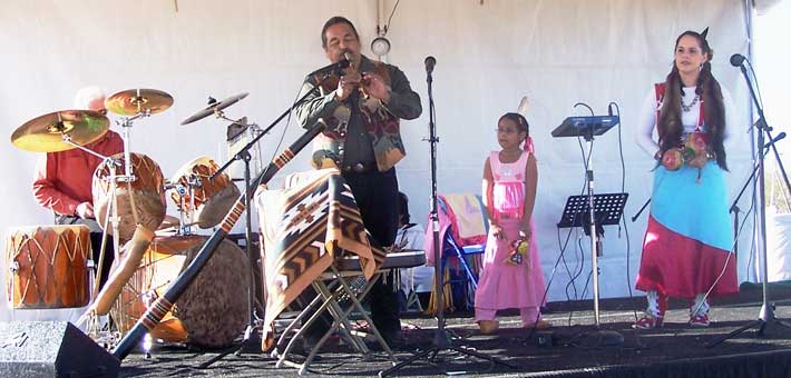 Photo of the Alex Maldonado Group performing on the Main Stage at the American Indian Music Fest