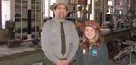 Photo of Rachel Koblitz, the 10,000th WebRanger, with a park ranger at Thomas Edison National Historical Park