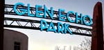 Photo of the neon entrance sign at Glen Echo Park (Photo © Bruce Douglas)