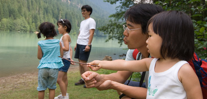 Photo of a family enjoying North Cascades National Park