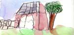 Watercolor painting by a child at Weir Farm National Historic Site