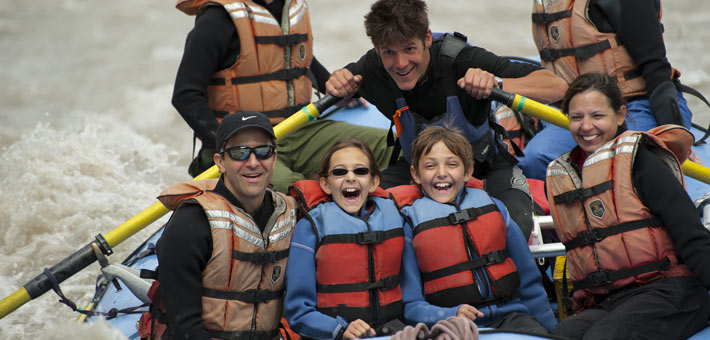 Photo of a family rafting on the Kennecott River