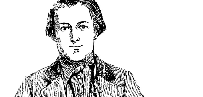 Line drawing of the fictional civil war reporter, Beglan O’Brien, who is tweeting events that happened 150 years ago