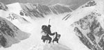 Historical photo of Harry Karstens and Robert Tatum on Mount McKinley in 1913, courtesy of Project Gutenberg