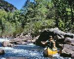 Paddling along Clear Creek