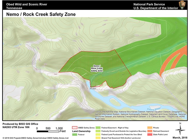 Map of safety zones around Nemo and Rock Creek. Call 423-346-6294 for more information.