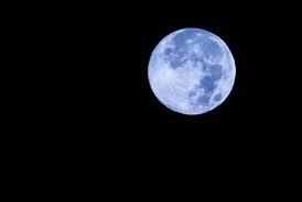 Blue Moon with black sky background
