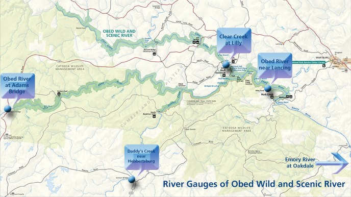 OBEDmap with river gauges