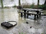campsite covered by water