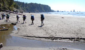 Hikers on Wilderness Coast