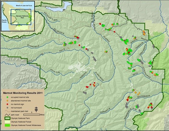 Map shows the location of survey units and survey results for units that were completely surveyed in 2011.  Units with incomplete surveys are included in the not surveyed group