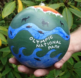 Christmas tree ornament with Olympic National Park theme