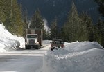 truck on snow covered road
