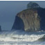 waves and rocky island